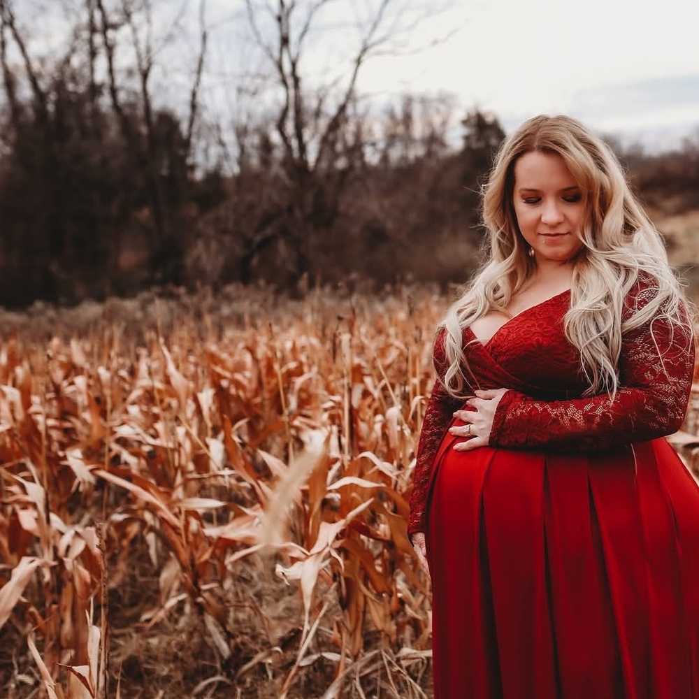 Burgundy Maternity Dress